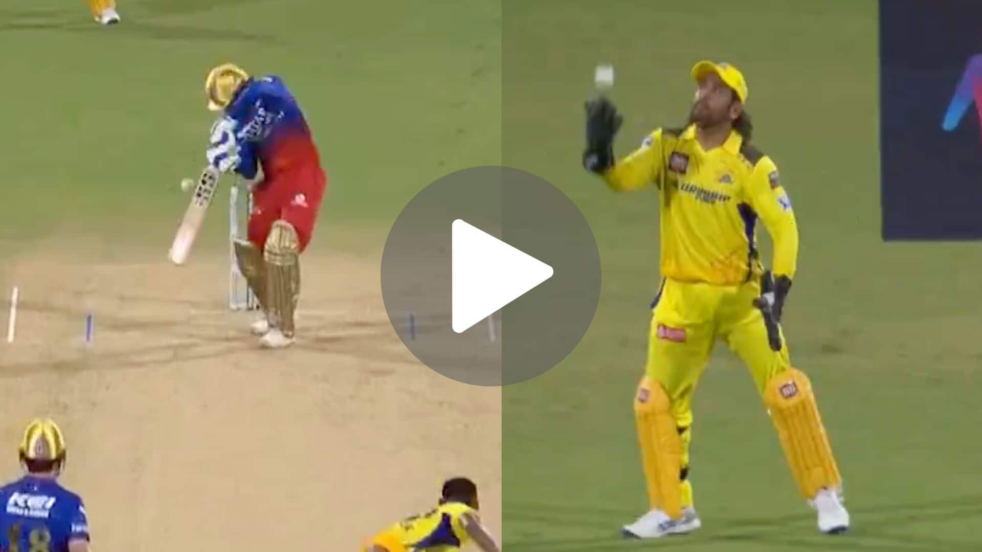 [Watch] Rajat Patidar Departs For A 3-Ball Duck As MS Dhoni Takes His First Catch Of IPL 2024
